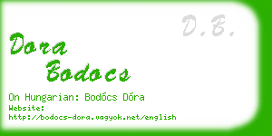 dora bodocs business card