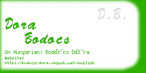 dora bodocs business card